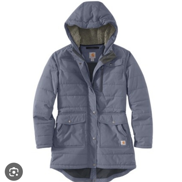 Carhartt, Women’s Utility Coat Hooded Jacket, Blue/Grey, Size Medium - Picture 2 of 12